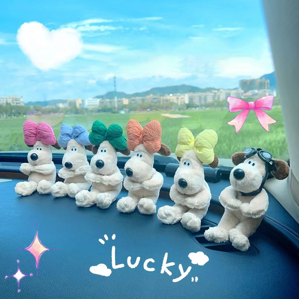 1 pièce Poupée en peluche chien pour voiture, ornement de tableau de bord et de levier de vitesses, idée cadeau pas cher pour anniversaires et autres occasions