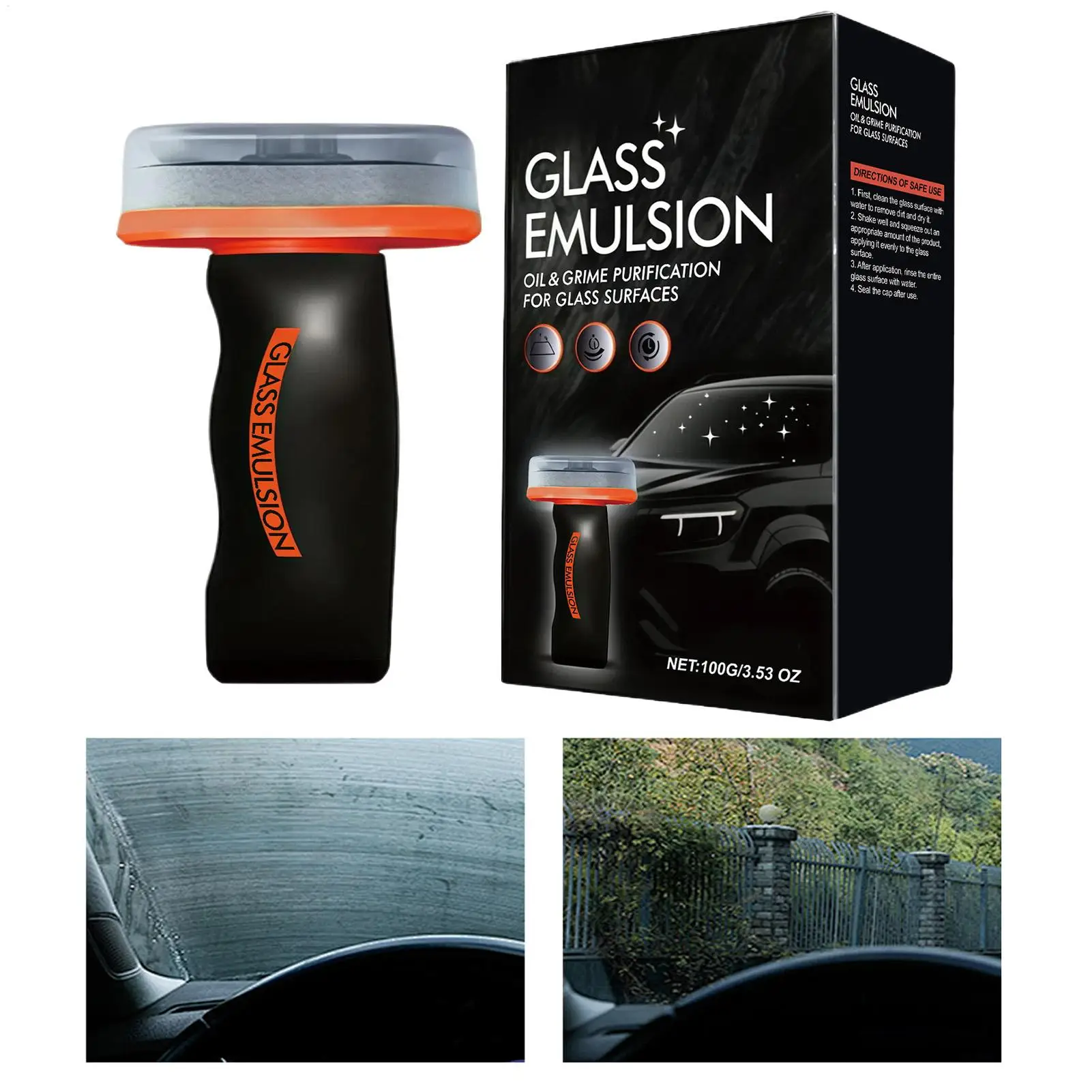 Autoglasreiniger 100g Schutzreinigungslotion Glasölfilm-Entferner für Fingerabdrücke Fenster Rückspiegel Autoglasreiniger Image