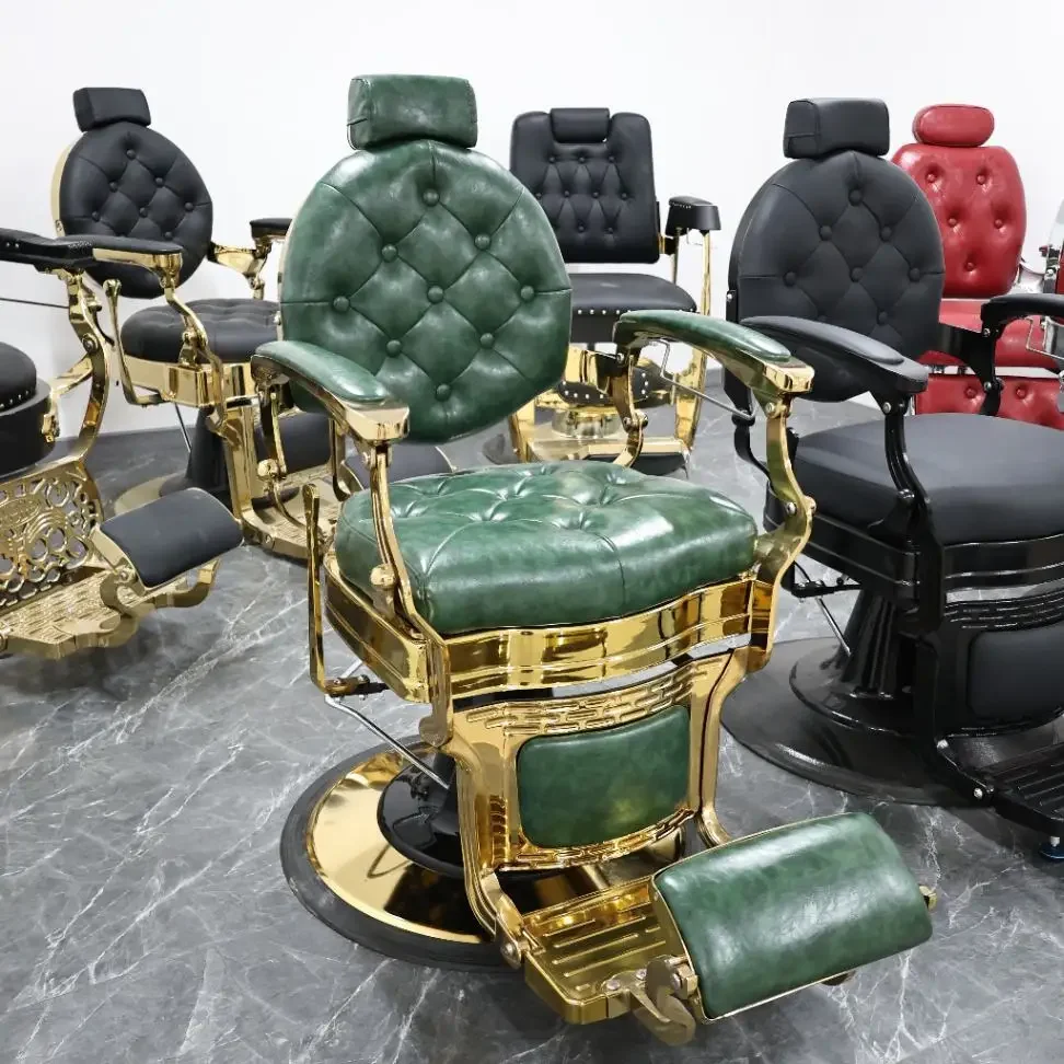 Luxuriöser Friseurstuhl, 360° drehbar ° Drehbar und diagonal verstellbar, hydraulischer Lift, Stühle, Möbel für Schönheits- und Friseursalons Image