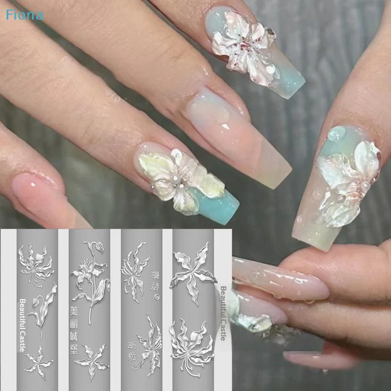  3D Blumen-Nagelkunst Silikonform, Lilien- & Blumen-Nagelschnitzformen für DIY-Maniküre & Nageldekoration Image