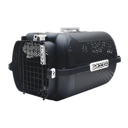 Catit Transportbox White Tiger Voyageur Black für Katzen - B 38 x T 57 x H 31 cm- Katzentransportbox