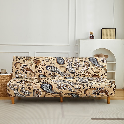 Bedruckte Futonbezüge, Stretch-Sofaüberzüge, Bettüberzüge in den Größen Doppelbett, Einzelbett und Queensize, armlose Sofa- und Zweisitzerbezüge mit elastischem Saum für Wohn- und Schlafzimmermöbel