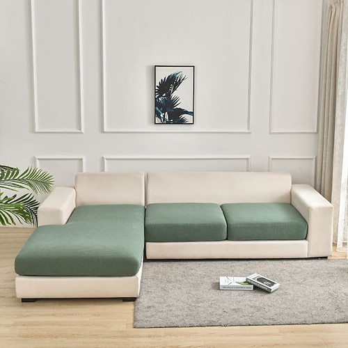 Stretch-Wärme-Sofakissenbezug, Jacquard-Überzug, elastisch, für Couch, Sessel, Zweisitzer, 4- oder 3-Sitzer, einfarbig, weich, strapazierfähig, waschbar Image