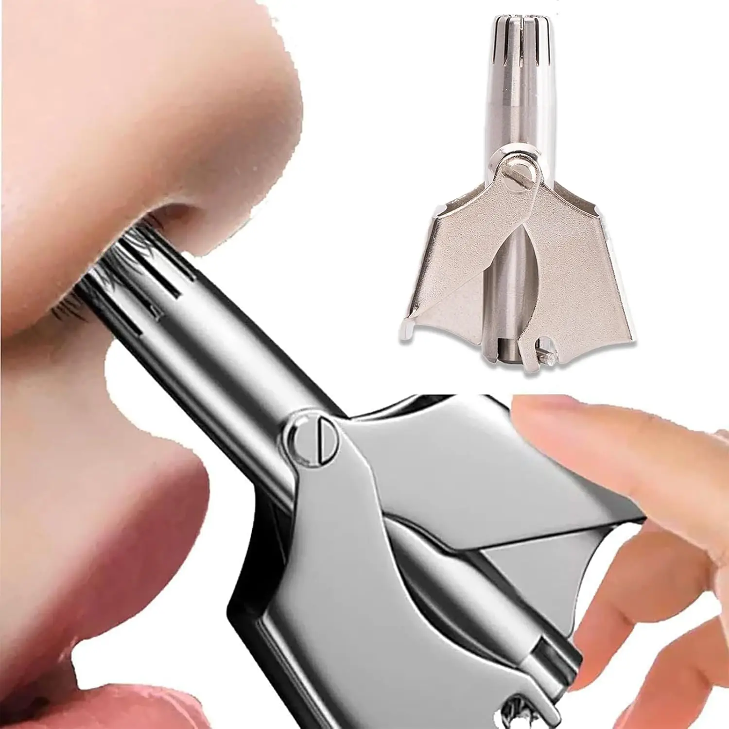 Ohr- und Nasenhaartrimmer, schmerzfreier Haarschneider für Männer und Frauen, manueller Trimmer mit wasserfestem Handwaschsystem, einfache Reinigung Image