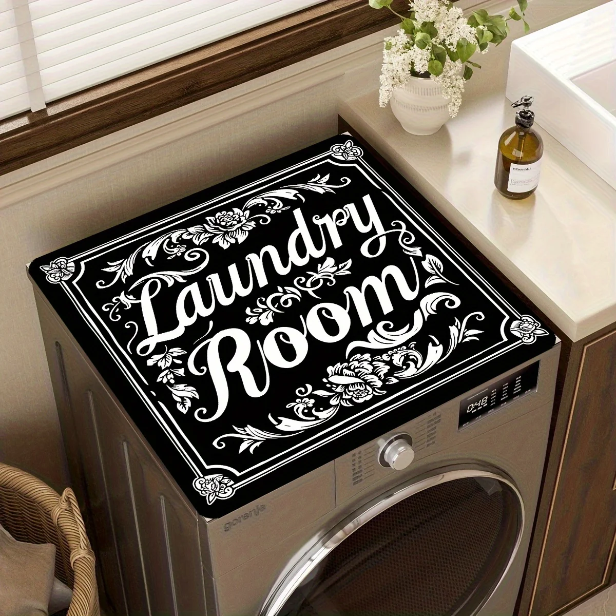 VIKAMA Washing Machine Top Cover Protective Pad, Suitable For Washing Machines/Dryers, Absorbent, Easy To Clean, Home Decoration