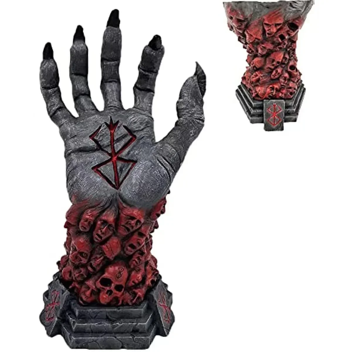 Berserk Figur Hand des Gottes Statue Anime Handgefertigtes Harz-Ornament Halloween Skelett-Figur Schreibtisch-Dekoration Gruselige Requisiten Image