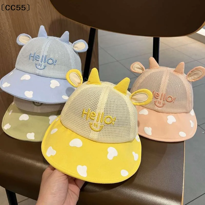 Baby-Sonnenhut, atmungsaktiver Mesh-Eimerhut, niedliche Dinosaurierohren, Anti-UV-Sommermütze für Kleinkinder, Jungen und Mädchen, Outdoor〔CC55〕 Image
