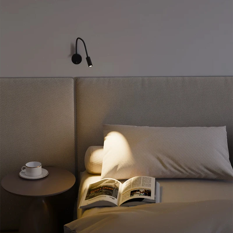 Schwanenhals-Leseleuchte LED 3W mit Schalter, flexibel verstellbar, für Arbeit und Studium, Wandmontage, Schlafzimmer, Nachttisch, Nachtlicht, Buchleuchte Image