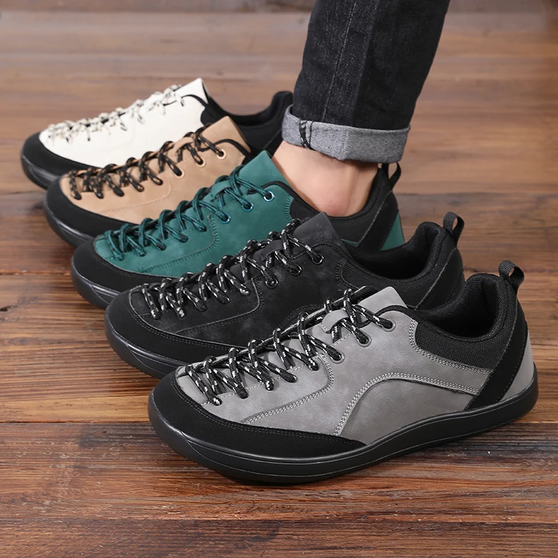 Barfuß-Sneaker mit breiter Zehenbox, Unisex, Zero Drop, minimalistische Outdoor-Schuhe, rutschfeste Schnürschuhe, Walking- und Sportschuhe, Größen 37-46, Übergrößen