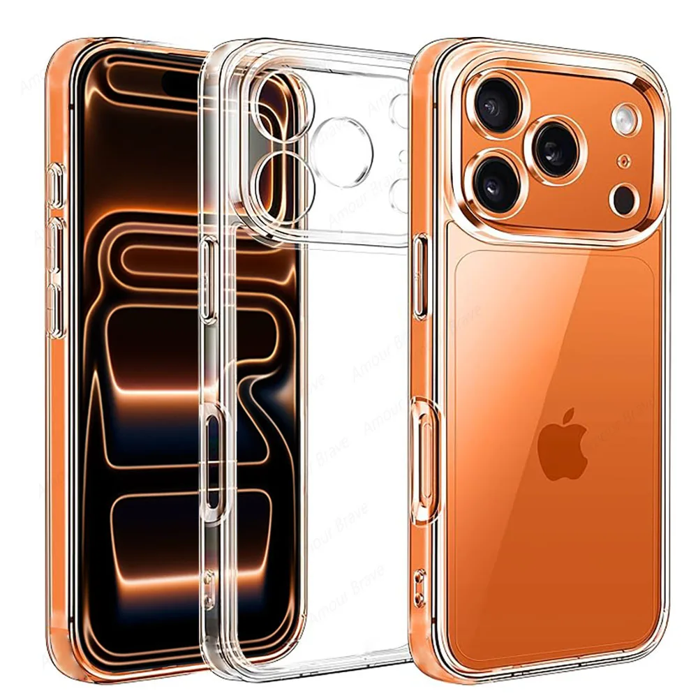 Transparente TPU-Linsenschutz-Handyhüllen für iPhone 17 16 15 14 13 11 12 Pro Max Plus Mini Air Case – Weiche Silikonhülle Image