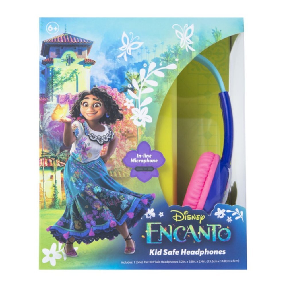 Disney Headphones | Disney Encanto Kid Safe Headphones With Inline Mic New In Box | Color: Blue/Pink | Size: Os