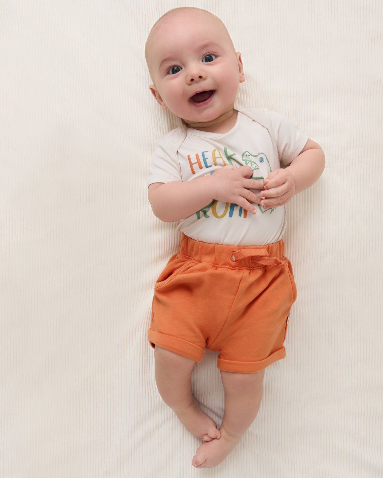 Orange Haze Cuffed Baby Shorts - 6-12 months