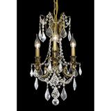 Elegant Lighting Rosalia 13 Inch 3 Light Mini Chandelier - 9203D13DB-GT-RC