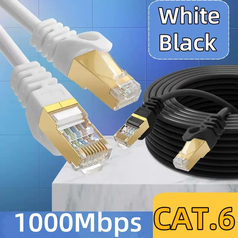Cat 6 Ethernet-Kabel LAN-Netzwerk Cat6 Rj45-Geschwindigkeitsnetzkabel 1 Gbit/s 1000 MHz 26 AWG 1 m 2 m 3 m 5 m 10 m 20 m 30 m für Router-Modem Image