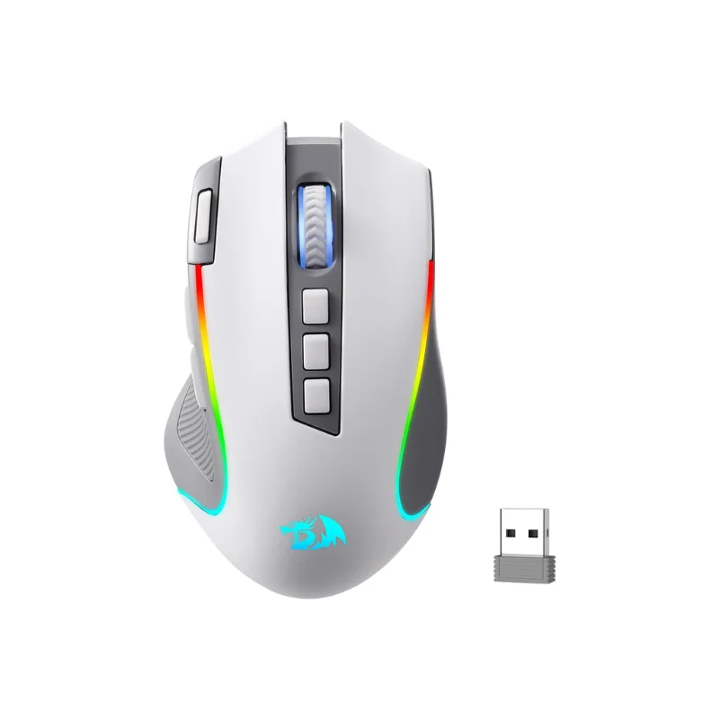 Redragon M612 PRO RGB BT 2.4G Gaming-Gamer-Maus, 8000 DPI, kabellos, optisch, 9 programmierbare Tasten, 7 Hintergrundbeleuchtungsmodi, B Image