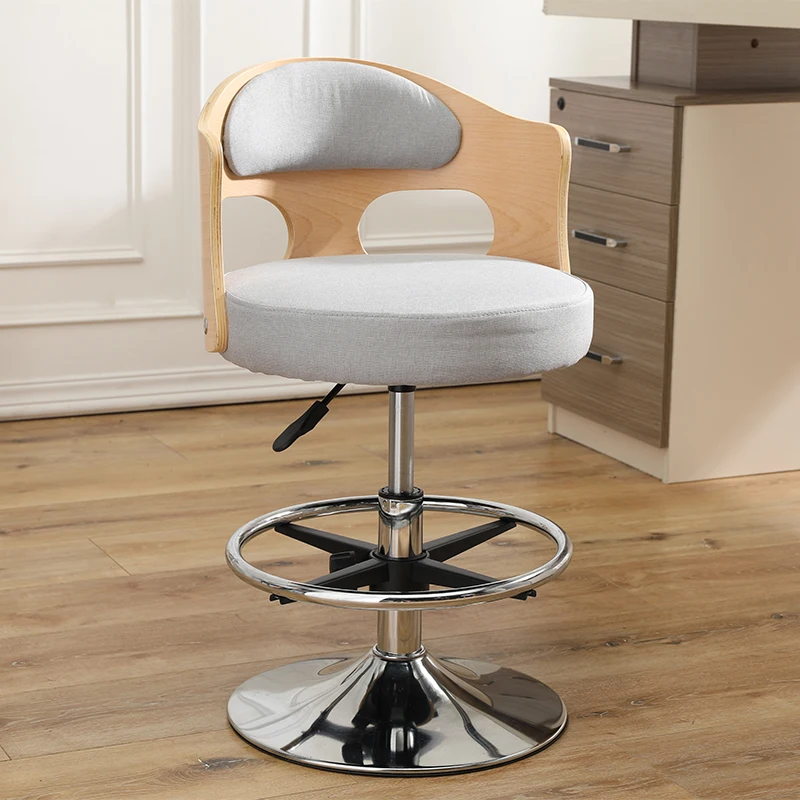 -+-Höhenverstellbare Barhocker mit Drehfunktion, minimalistisch, robust, modern, Barhocker mit hohem Theken-Design, Banqueta, Wohnmöbel Image