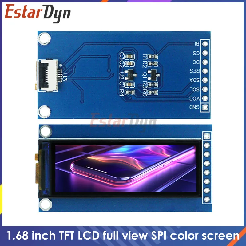 Écran LCD TFT Estardyn 1.68 pouces, petit écran NV3007, écran à longue bande 142*428, angle de vue complet LCD, écran couleur SPI