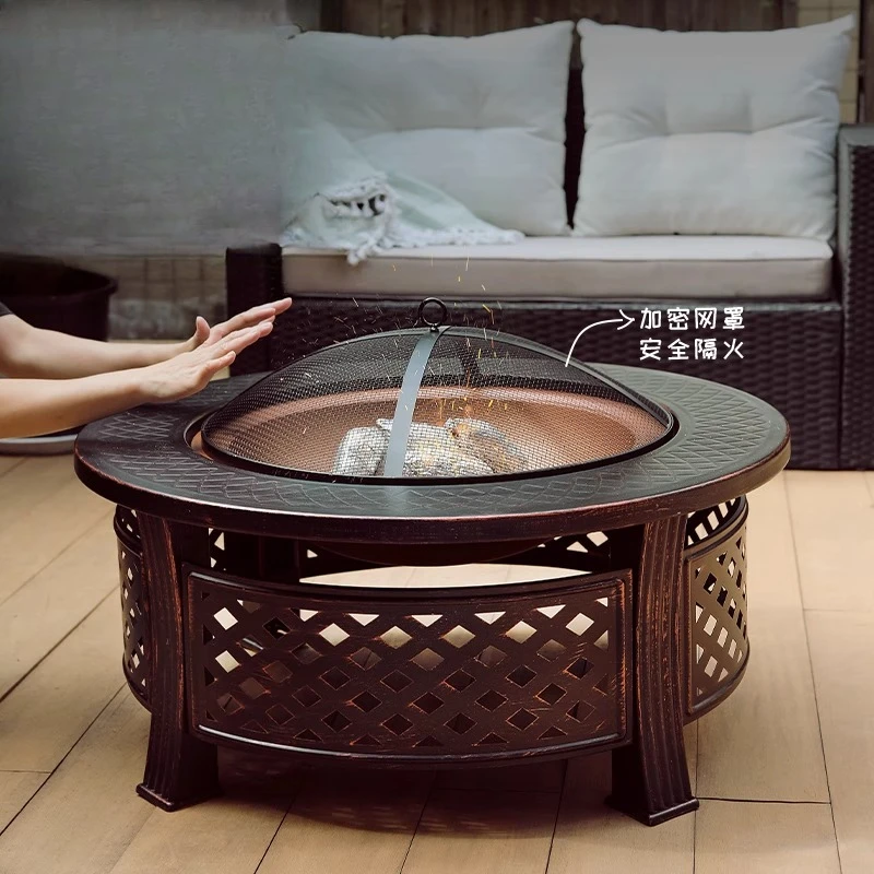 Villa extérieure barbecue Grill Table de barbecue cheminée intérieure chauffage plaque de feu au charbon de bois ménage extérieur barbecue Grill