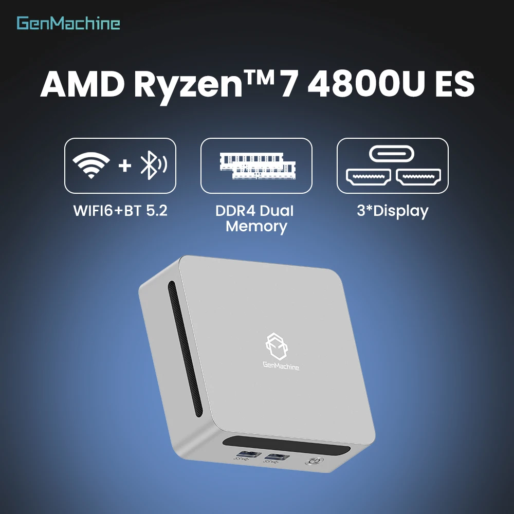 Windows 11 Ryzen DDR4 3200Mhz WiFi6 Gaming Pc Diy Gaming GenMachine Mini PC AMD Ren4000 4800H ES 4800U ES Diy Gaming Computer