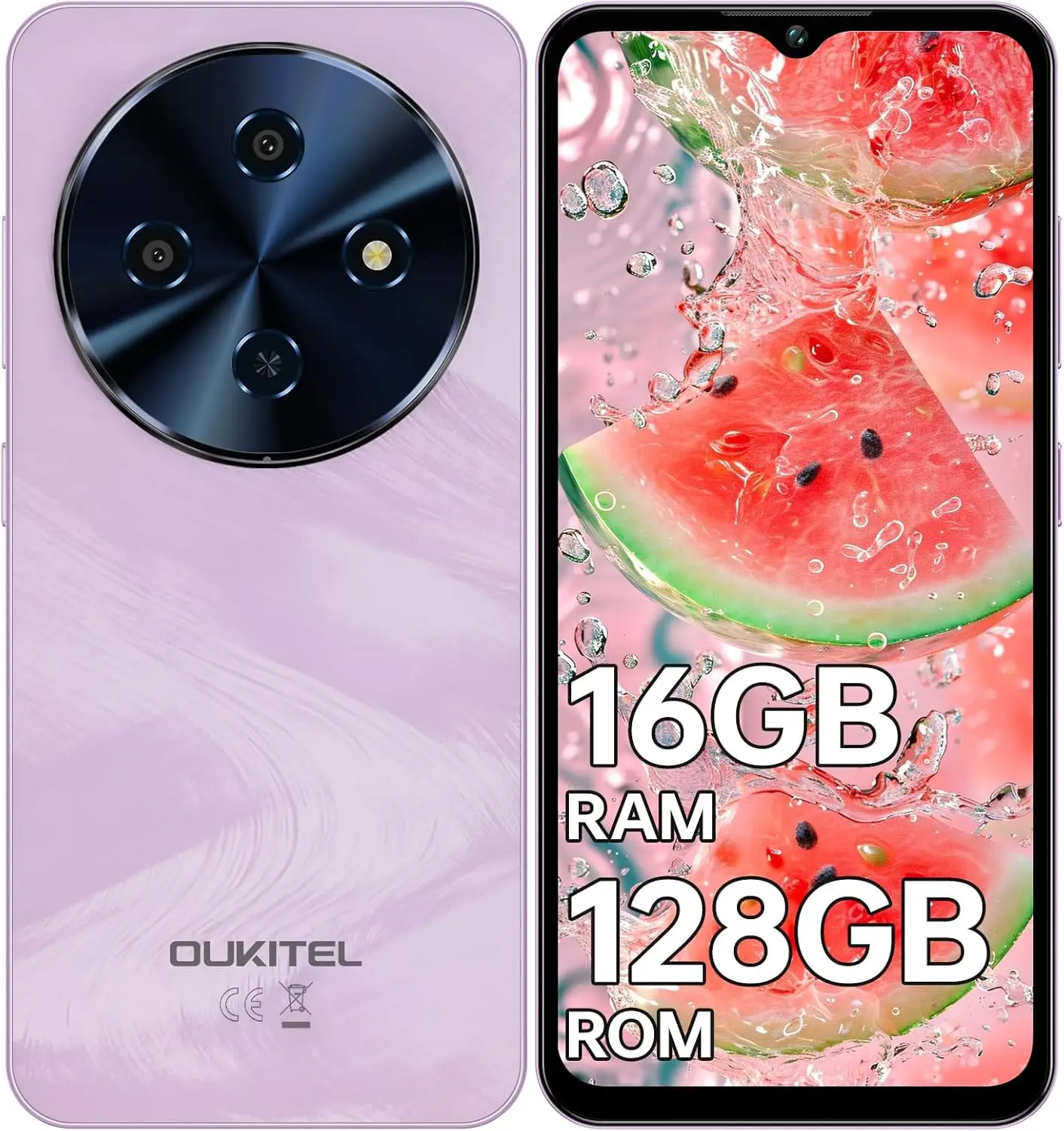 OUKITEL C5 Smartphone, Entsperrt, 6,52 Zoll Waterdrop-Display, 5000 mAh Akku, Android-Handy, 16 (4+12) GB RAM + 128 GB/TF 1 TB ROM Mobiltelefon Image