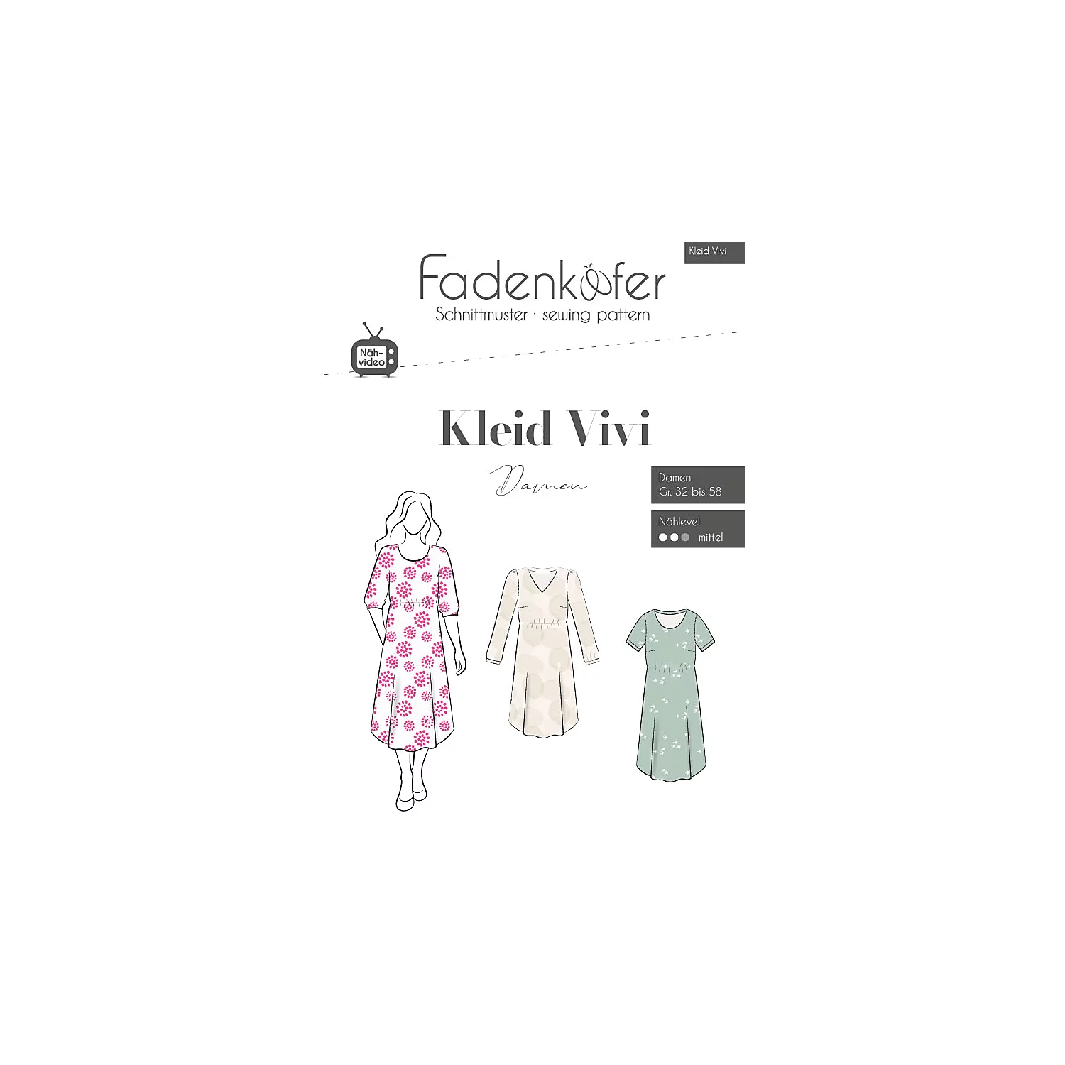Fadenkäfer Schnitt Kleid Vivi für Damen