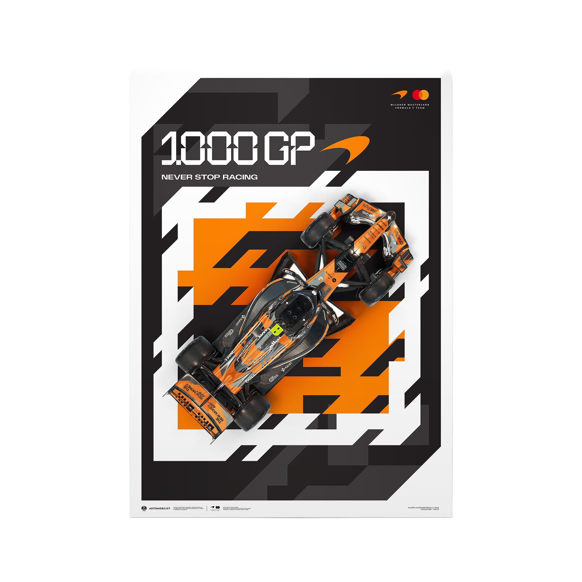Affiche McLaren F1 Team 1000e Grand Prix de Monaco - Livrée spéciale 2026 - No Gender Taille: One Size Only