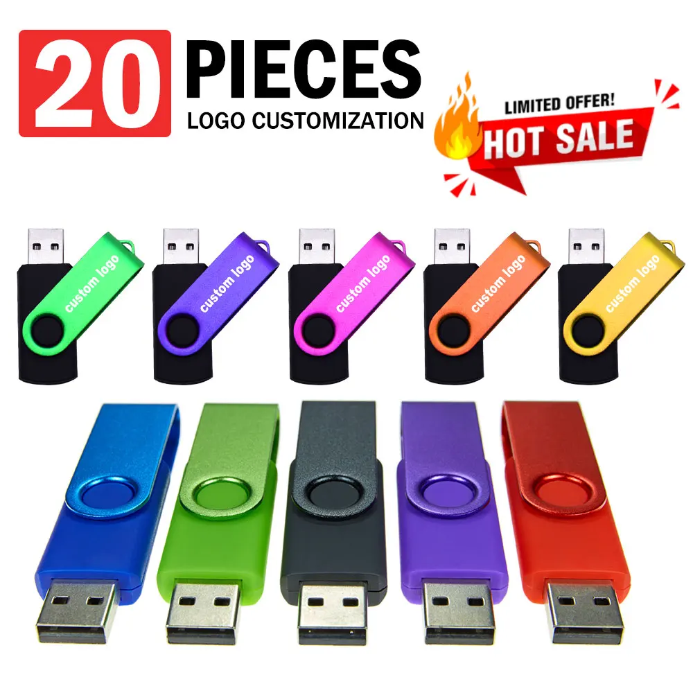 20 Stück/Los Kostenlos Anpassbares Logo USB2.0 USB-Stick Flash-Speicher 32GB Pendrive 64GB USB-Stick 4GB 8GB 16GB Speicherstick U-Disk Image
