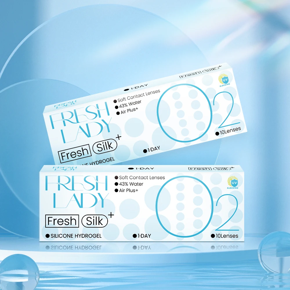 Silikon-Hydrogel, 10 Stück, 1 Tag, tägliche Linse mit Dioptrien, Kontaktlinsen, UV-Blockdioptrien – 0,1 D bis -10 D, hochfeste Komfortlinsen Image