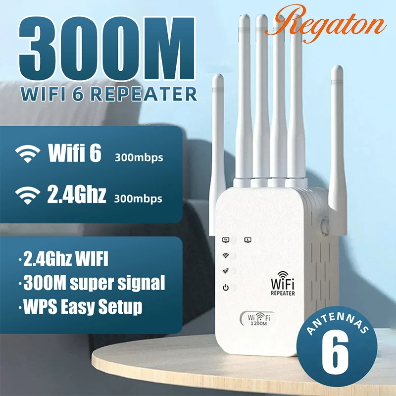 300Mbps 2,4GHz WLAN-Repeater Drahtloser Signalverstärker Hochgeschwindigkeits-WLAN-Verstärker Einfache Einrichtung Extender für Zuhause und Büro Image