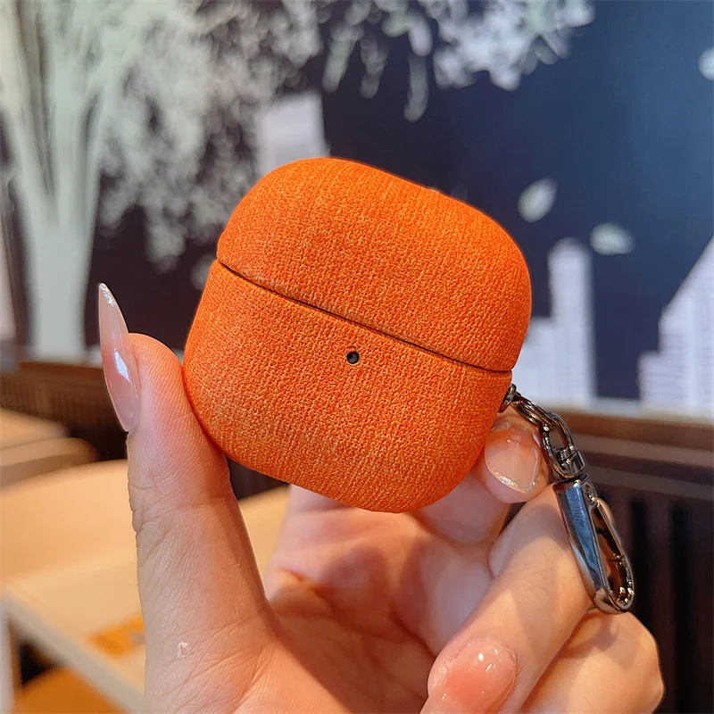Für Huawei FreeClip 2 Hochwertige Echte Stoff-Hartschalenhülle mit Karabiner Bunte Rundum-Schutzhülle für Huawei FreeClip 2 Image