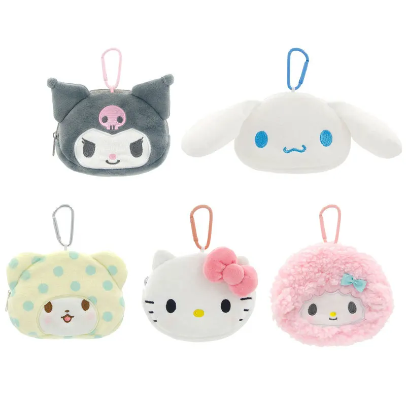 12 cm große, echte Sanrio-Plüsch-Geldbörse, Hello Kitty, Cinnamorol, Kuromi, kleiner Anhänger, Weihnachts- und Geburtstagsgeschenke Image