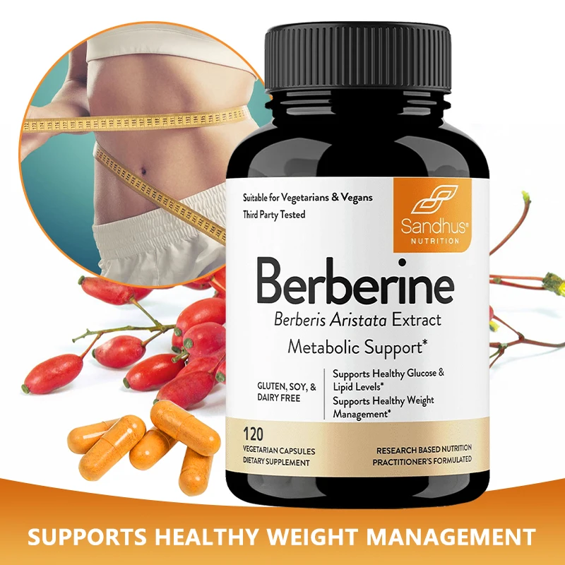 Berberine HCl 500 Mg Capsules, Supports Cholesterol Levels, Heart Health, Weight Management
