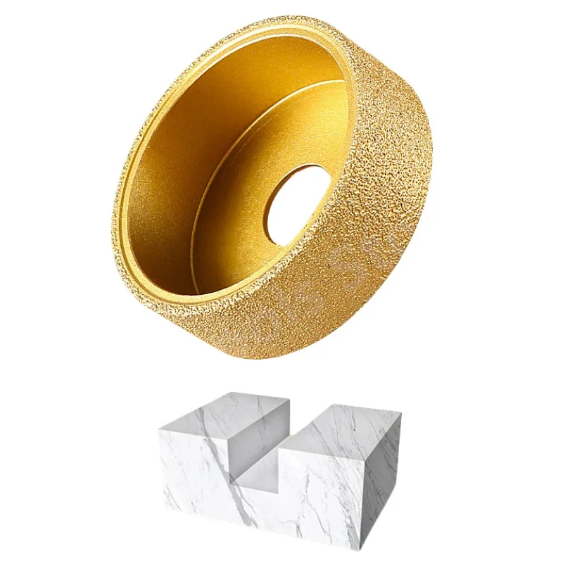 1pc 5-50mm Hartlöten parallele Diamant kantens chleif scheibe Vakuum parallel förmige Demi-Bullnose-Kantenprofil-Schleif scheibe Image