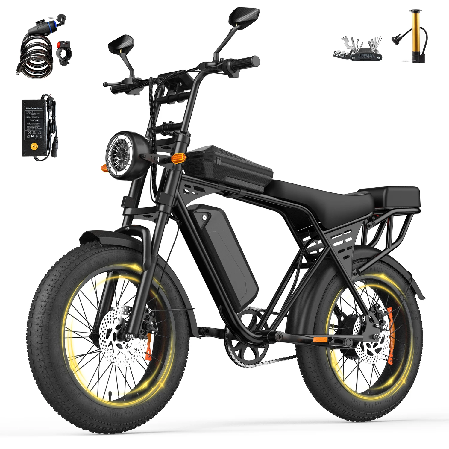 Aairsk X5 Erwachsenen-E-Bike 250W Motor E-Bike 48V15Ah Akku Elektrofahrrad 20*4 Zoll Fat Tire All-Terrain Elektromotorrad Image