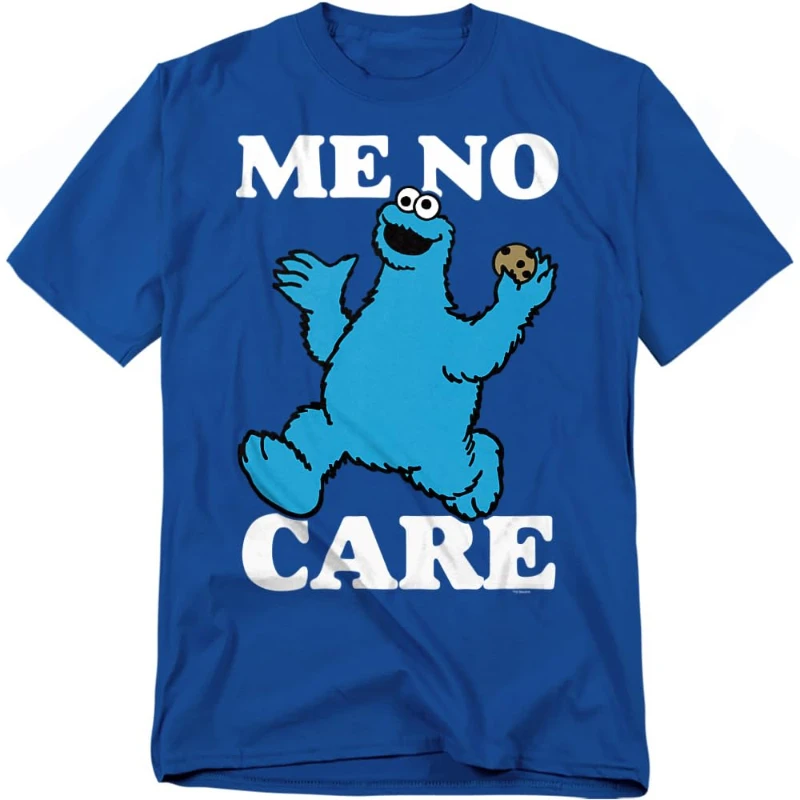 Sesamstraße Krümelmonster Me No Care Unisex Erwachsenen T-Shirt (S-4XL) und Pappbilderbuch-Set für Kleinkinder 2026 Sommer Neu Image