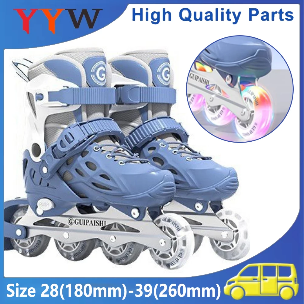 Erwachsene Inline-Rollschuhe für Mädchen und Jungen, verstellbare Größe, leuchtende 4-Räder-Skateschuhe, Damen und Herren, Outdoor-Skating-Turnschuhe, Geschenke