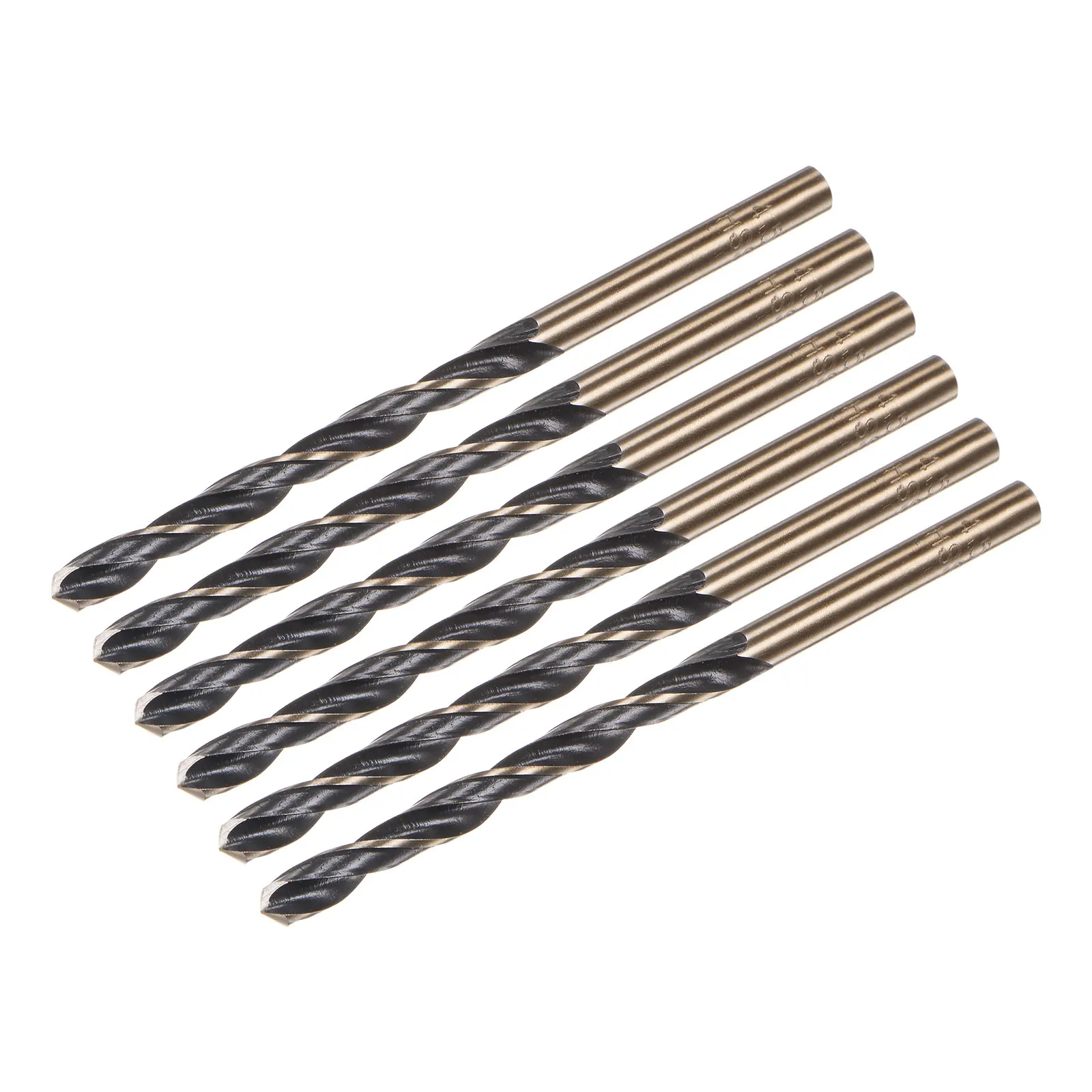 6 Stück 3/3,2/3,5/4/4,5/5/5,5/6/6,5 mm Titannitridbeschichteter M2-Hochgeschwindigkeitsstahl-Spiralbohrer Image