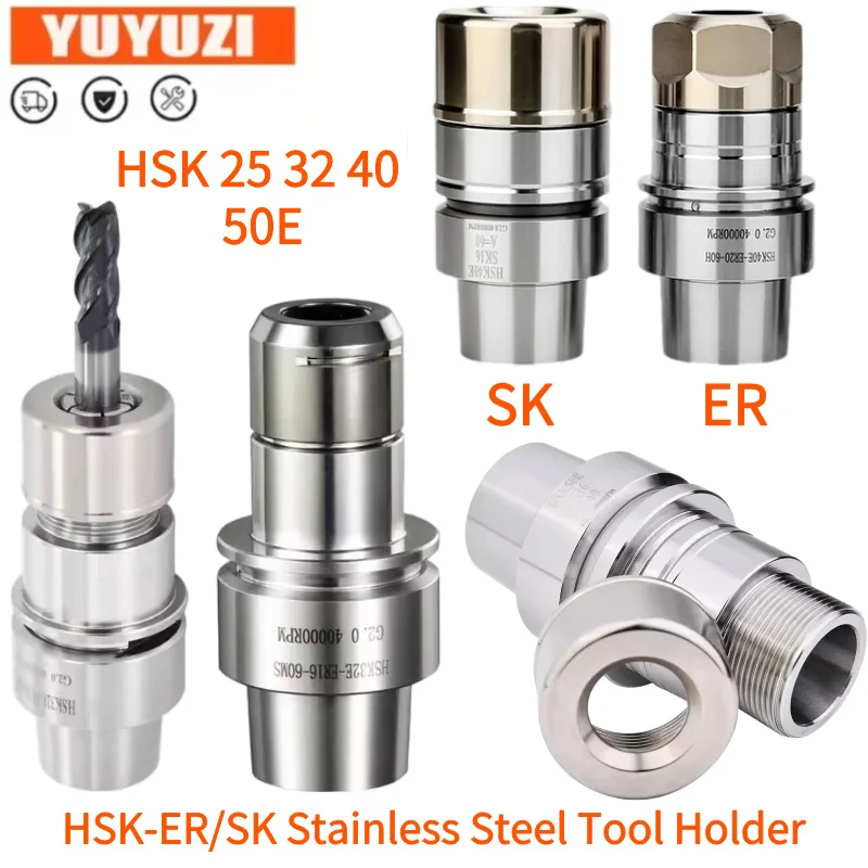Präzisions-Werkzeughalter HSK25E HSK32E HSK40E/50E ER11 ER16/20/25 SK10 SK16 Rostfreier Edelstahlhalter HSK ER SK Werkzeughalter Image