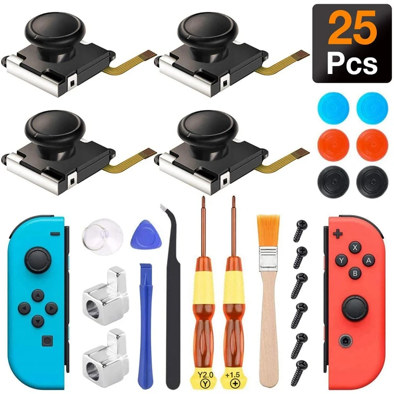 25In1 Joycon Joystick Ersatz Kit für Nintendo Switch Ns Links Rechts Controller Reparatur Teile 3D Analog Thumb-Stick Zubehör Image