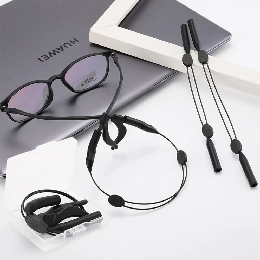 Einstellbare Silikon Brillen Straps Mit Ohr Haken Sonnenbrille String Seile Gläser Kette Sport Band Halter Anti Slip Cords Image