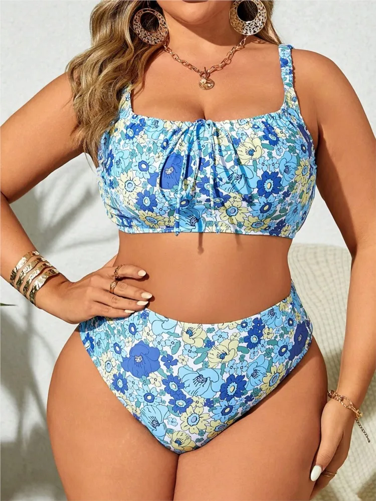 L-4XL Plus Größe Bikini Frauen Push-Up Große Größe Badeanzug 2026 Sommer Mujer Große Größe Bauch-steuer Bademode Übergroßen Bikini Sets Image