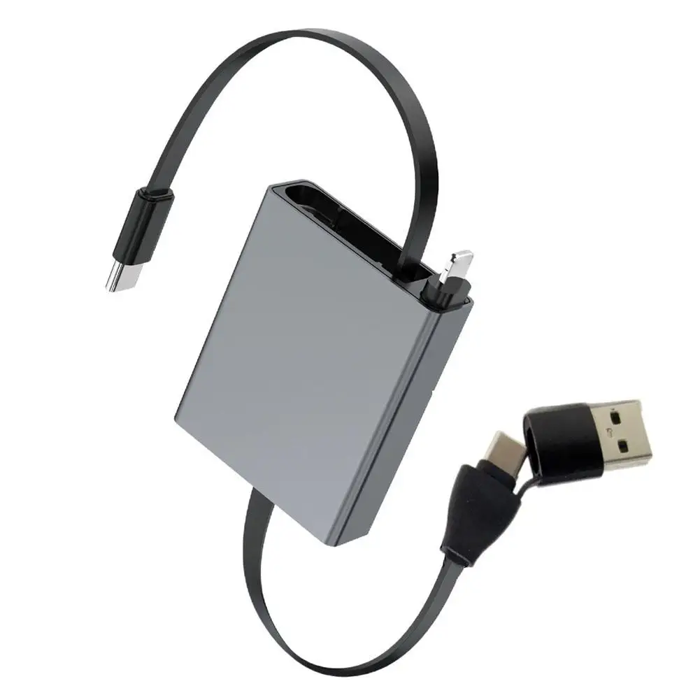 Typ-C zu USB Schnellladekabel Einziehbar 66W PD Computer-Datenkabel Aluminiumlegierung Teleskop-Schnellladekabel Image