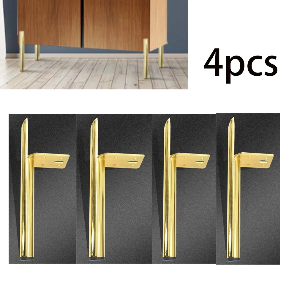 4pcs Furniture Legs Metal Furniture Support Leg Heavy Duty Furniture Support Feet Round for Tables Sofas Coffee Tables Bookshelf