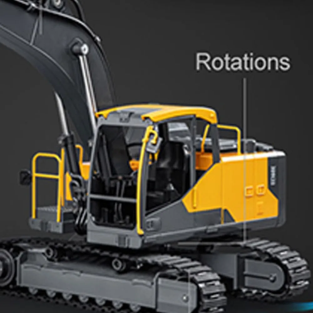 1/16 DoubleE E598 003 Electric Lifting RC Excavator Metal 2Arm Remote Control Digger VO Hammer Bucket Claw 360° Rotating RTR Toy