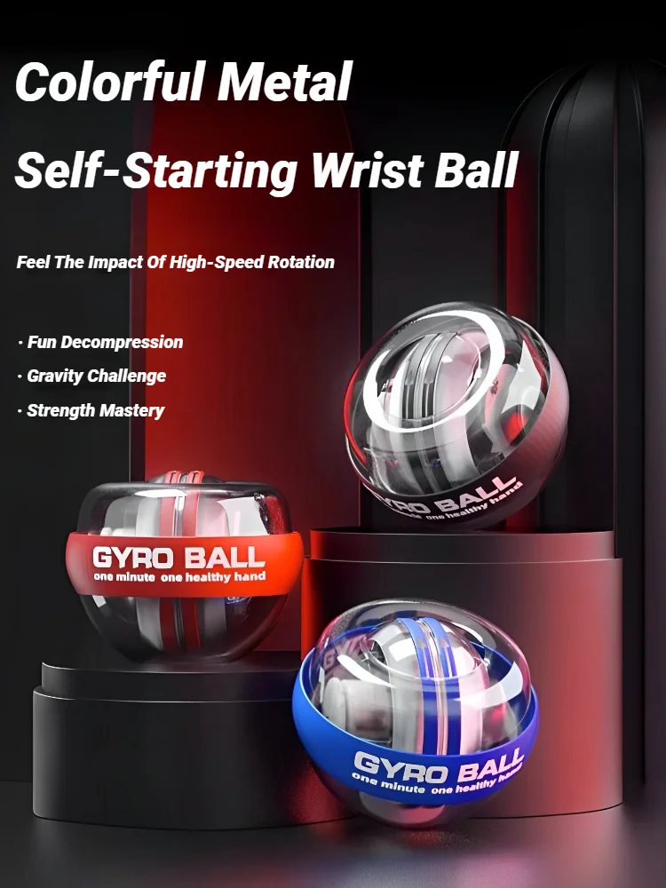 Unterarmtrainer Muskel-Fitnessgerät Gyroskop Gyro-Handgelenkball Booster-Trainer Handübungsgerät mit Leuchteffekt Image