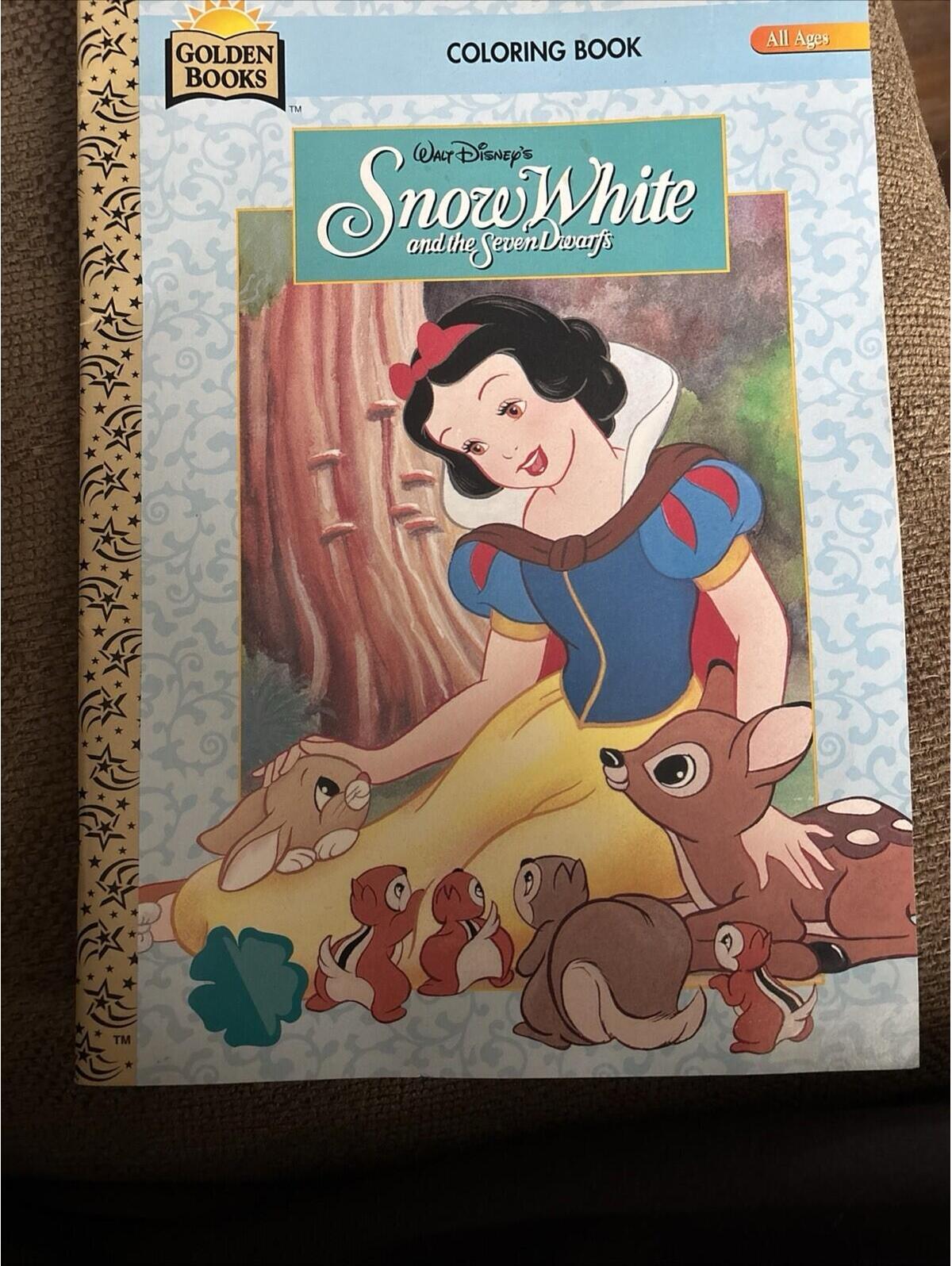 Disney Other | Walt Disney’s Snow White & The Seven Dwarfs Vintage Coloring Book Golden Books | Color: Gold/White | Size: One Size