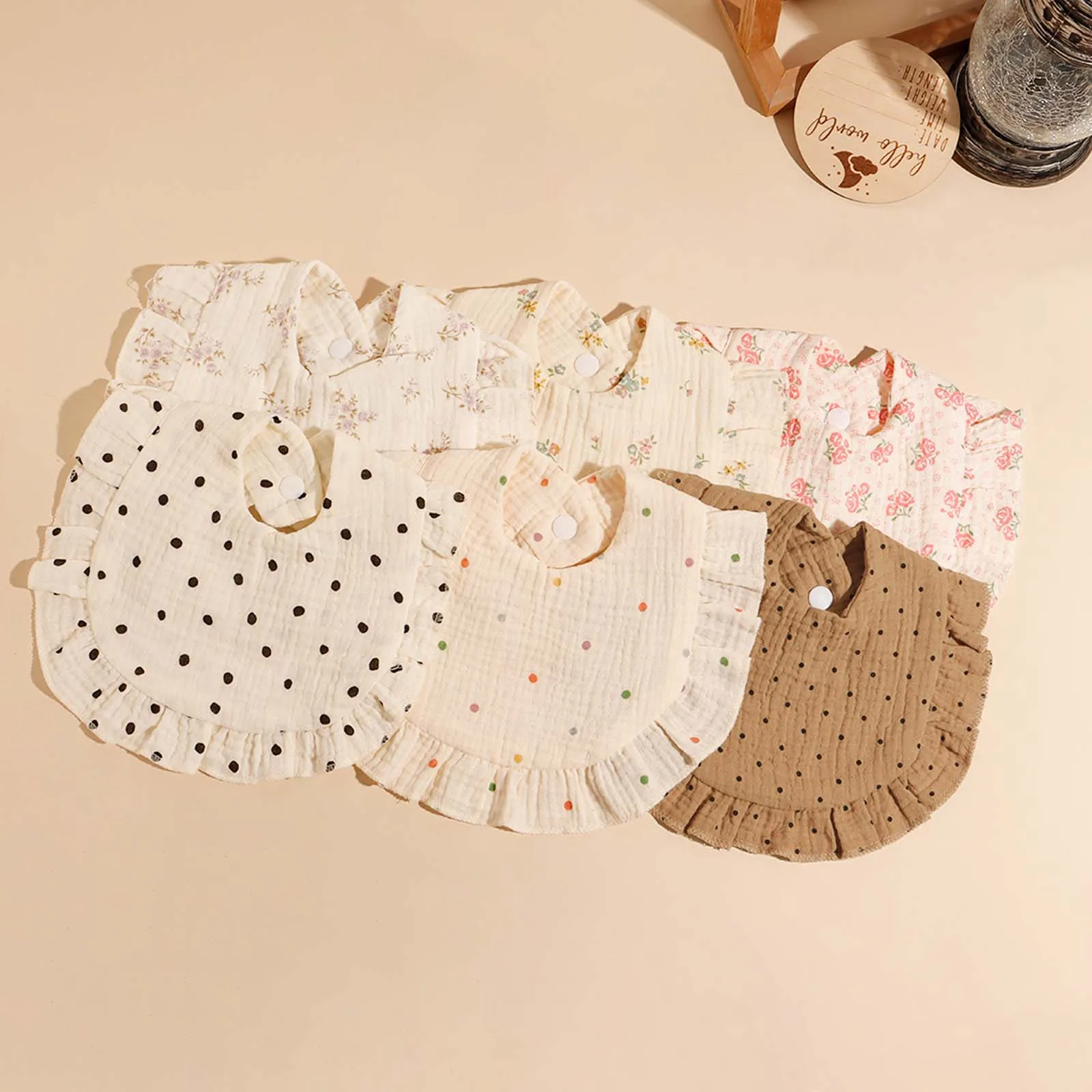 3 stücke Baby Nette Rüschen Rand Speichel Handtuch Kinder Fütterung Anti Schmutzige Lätzchen Infant Spucktuch Neugeborenen Mode Geschenk Set zubehör Image