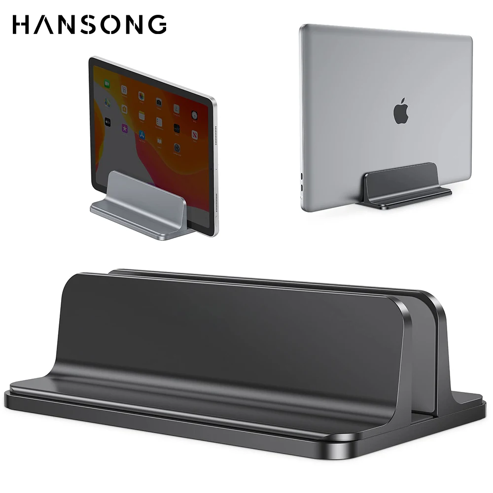 Vertikaler Laptopst änder für MacBook-Aluminiumst änder mit einstellbarer Dock größe für alle Chrome book-Laptop halter auf der MacBook-Oberfläche Image