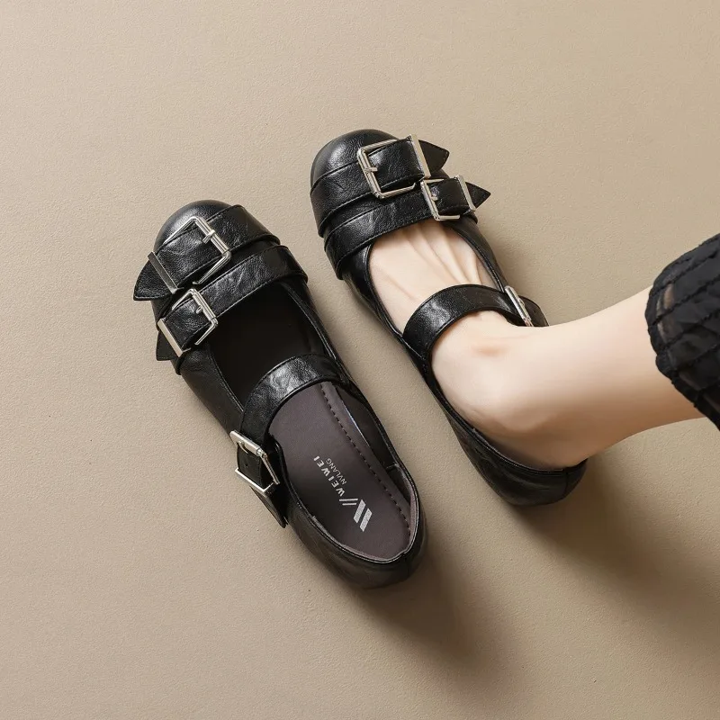 Damen Mary Jane Schuhe Neue Frühlingskollektion Lackleder Retro Versteckter Absatz Komfortable Slipper Flacher Absatz Elegante Schuhe Damen Zapatillas
