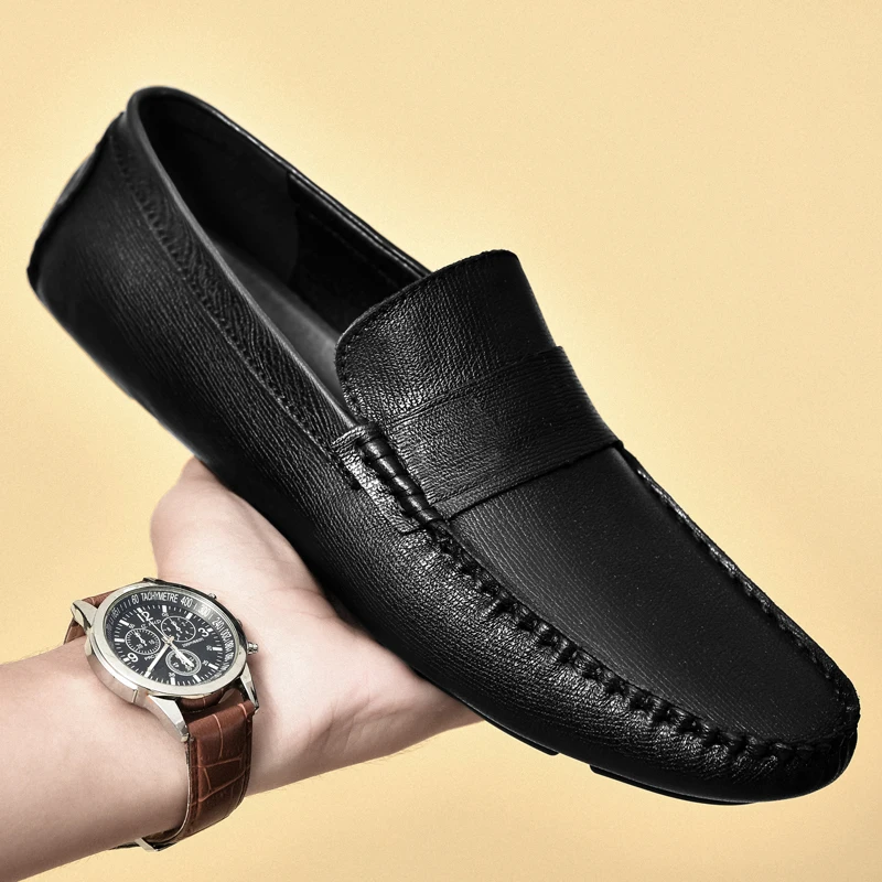 Echtes Leder Männer Schuhe Luxus Marke Hohe Qualität Formale Lässig Herren Loafer Mokassins Weiche Beleg auf Boot Schuhe Plus Größe 36-45